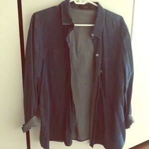 Jean button-down